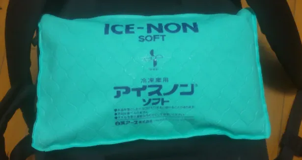 画像では伝わらないと思うが、中のアイスノンを取り出してみると、ほぼ溶け切って柔らかくなっている